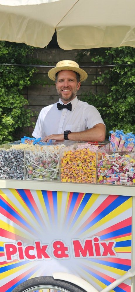 Chilly White Traditional Pick and mix sweets tricycle hire for events London