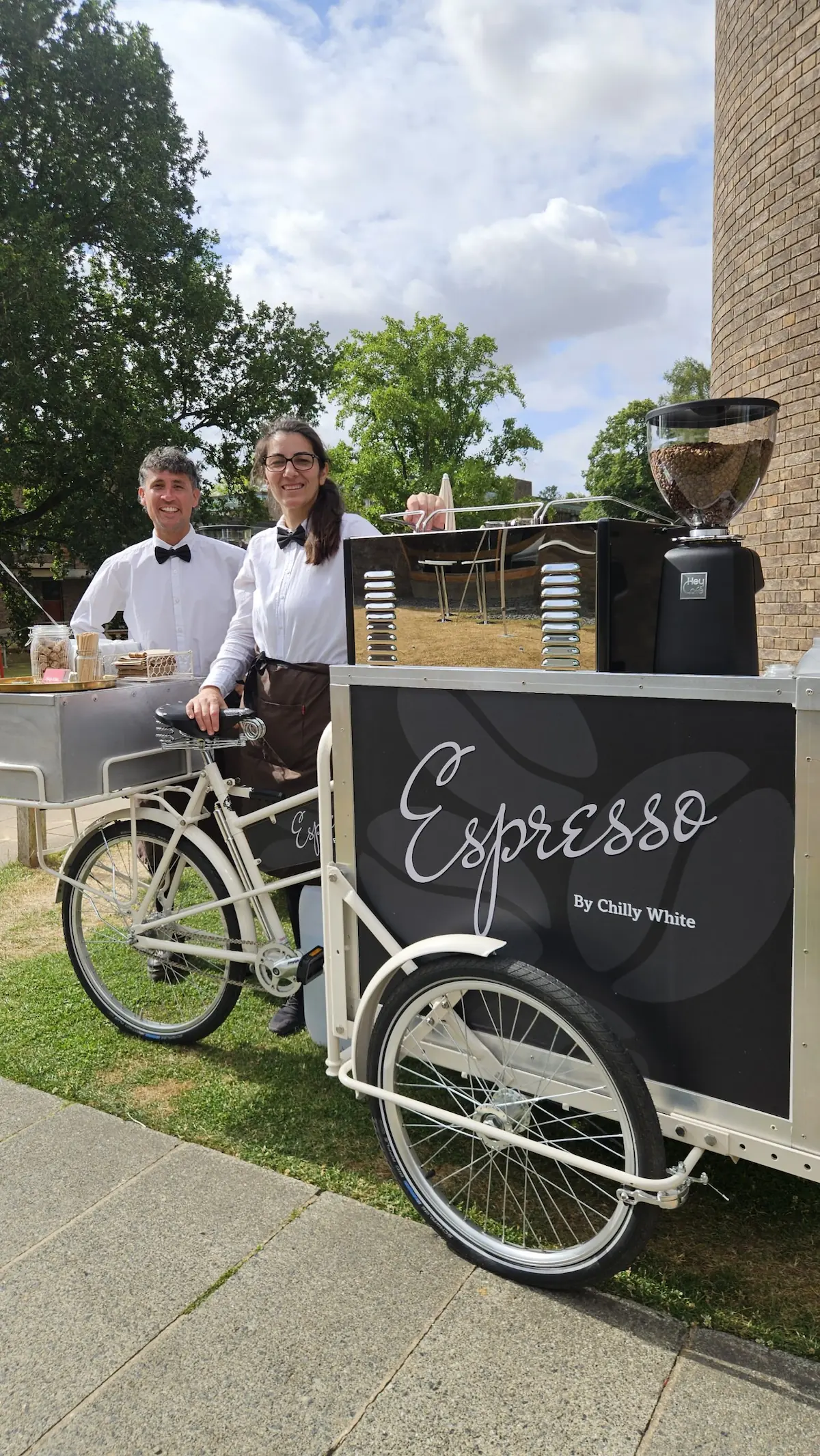 Chilly White Espresso Coffee Tricycle for Conferences and corporate events